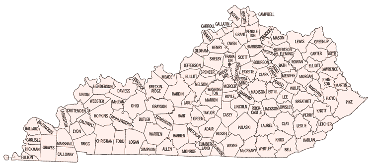 Map of Kentucky Counties